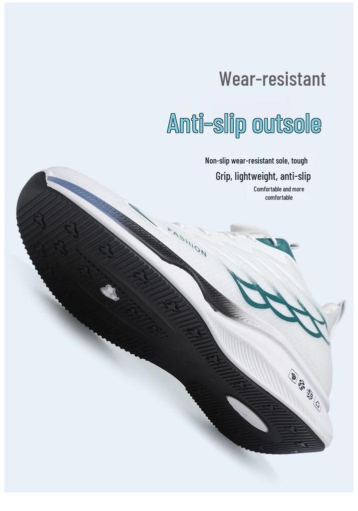 Men’s Summer Mesh Breathable Running Shoes with Rotating Buckle, Height-Boost, and Shock Absorption