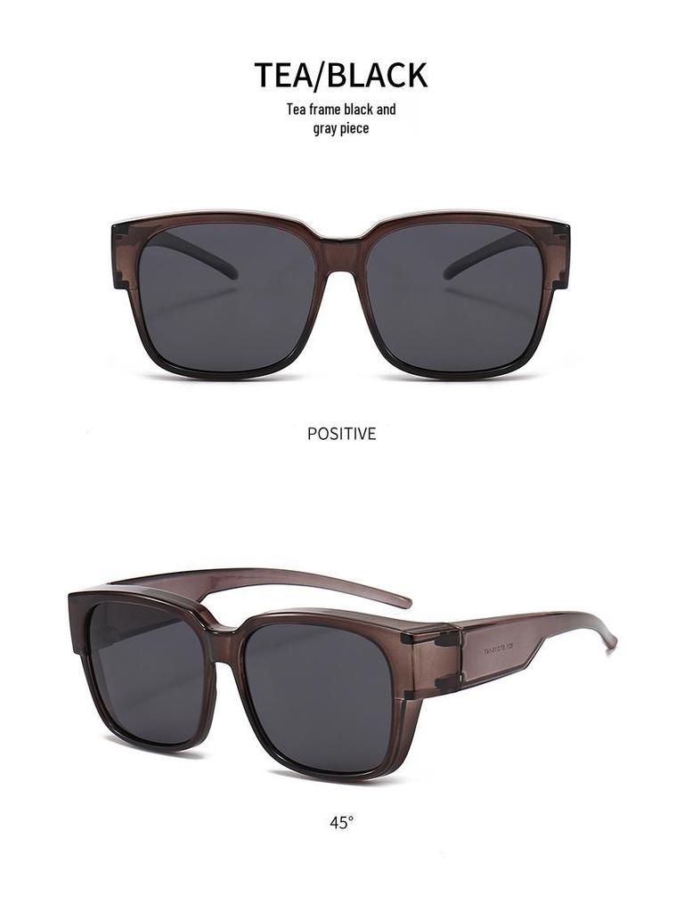Luxury TR90 Square Frame Polarized Sunglasses - Unisex One-Piece, Dual-Use
