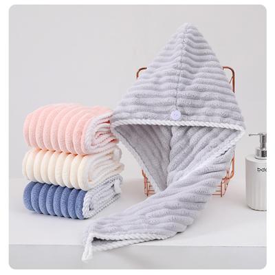 Candy Fleece Hair Turban Coral Plush Quick Dry Towel Cap for Women Bath Shower Hair Protection Super Absorbent Gentle Hair Wrap Accessory