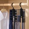 Tie Hanger Rotatable Necktie Storage Rack Clothes Hanger Organizer 20 Rows Large Capacity Belt Hooks Closet Skidproof Tie Clamp