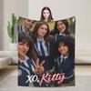 Xo Kitty Poster Blankets Adults Flannel Bedding Throws For Bedroom Super Soft Custom Quality Bedspread Gift