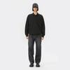 Customellow Black Oversized Lip Color Polo Long Sleeve Sweatshirt Cwtaw25611bkx