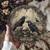 Gothic Raven Metal Art Mystical Forest Wall Decor Indoor Outdoor Hanging Plaque