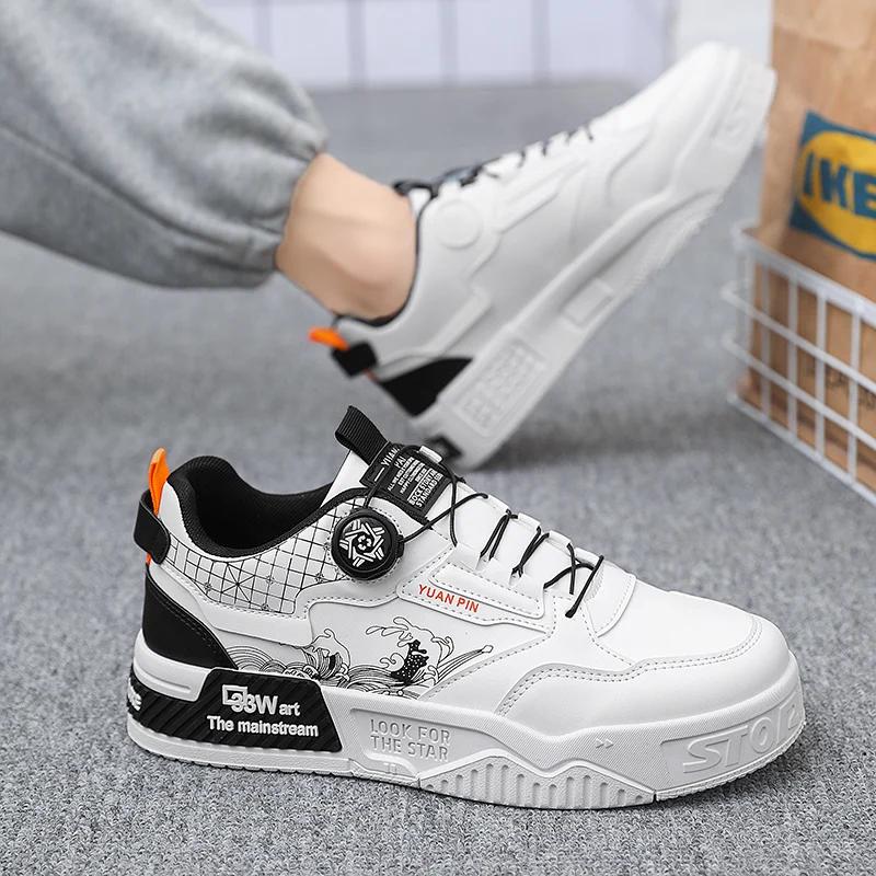Модная мужская обувь Кожаные кроссовки Повседневная Летняя обувь для скейтбординга — фото 7