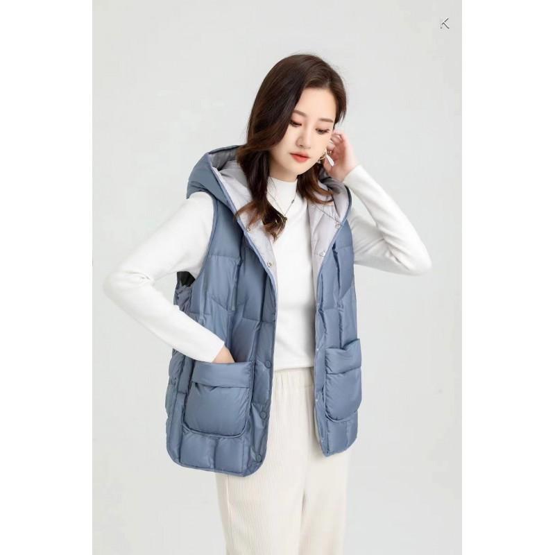 Dames Lichtgewicht Hooded Dons Bodywarmer Slim Fit Casual Bovenkleding Winter Warm Puffer Gilet