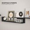 TV Cabinet with Wall Shelf, Open Shelves and Cabinet In Wood, Black and Brown