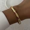 Boho Ethnic Style Multicolor Enamel Flower Zircon Bracelet For Women Gold Color Luxury Leaf Metal Texture Bangle Party Jewelry