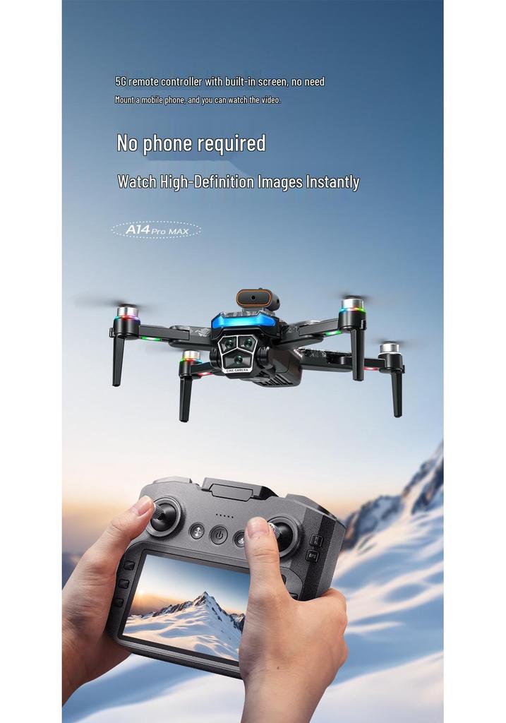 A14 GPS Drone: 4.5-Inch Screen, Brushless, Auto-Return, Intelligent Obstacle Avoidance, Optical Flow Control