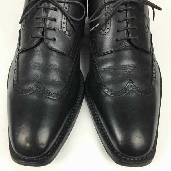 A.Testoni Made In Italy Wingtip Business Shoes Black Size 7G / 25.5cm Men's(USED)