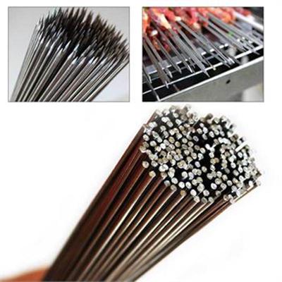 50pcs Stainless Steel Barbecue Sticks Skewer BBQ Meat Kebab Kabob Needle 35cm