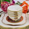Karosa Light Luxury Bone China Gold Flower Design Tableware Set for Breakfast & Afternoon Tea.