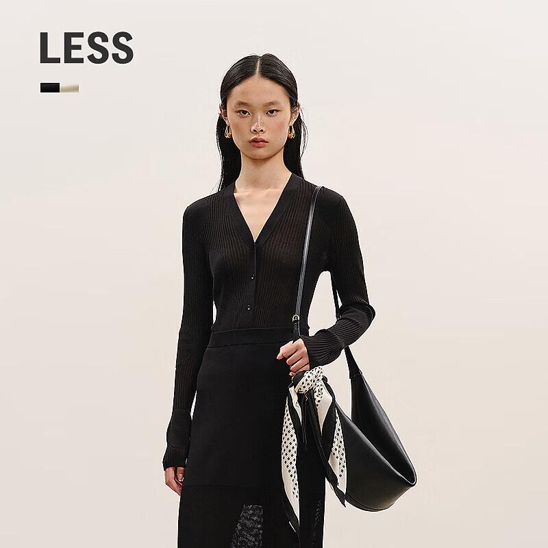 LESS 2026 Summer Slim-Fit V-Neck Knit Cardigan M