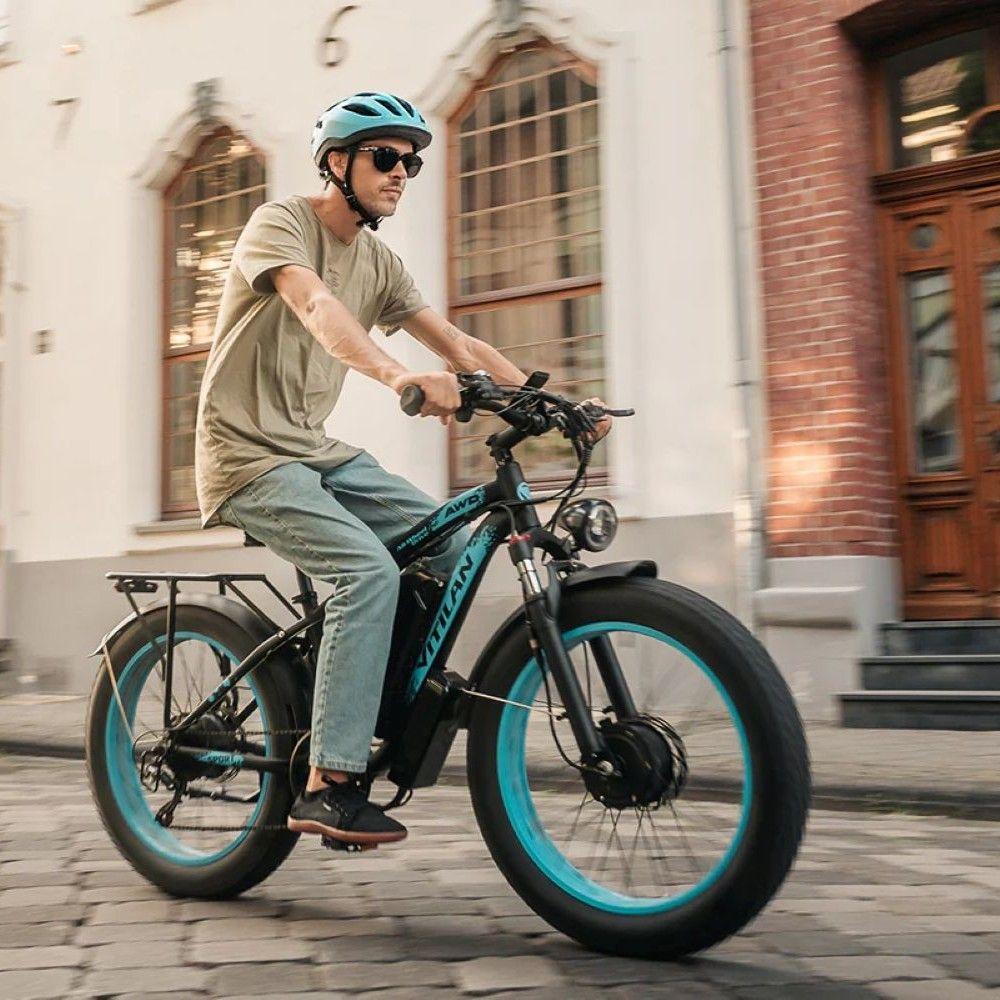 Bicicleta eléctrica VITILAN H5, motor de 2000W, batería de 52V 25Ah, velocidad máxima 64 km/h, autonomía de 105 km, neumáticos de 24x4.0 pulgadas