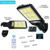 108COB Solar Motion Sensor Emergency Wall Light Waterproof Outdoor Garden Porch Security Lighting 3 Modes for Street Stairs