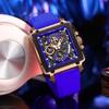 Men's Sports Chronograph Wrist Watch For Men Army Silicone Strap Square Quartz Stop Watch