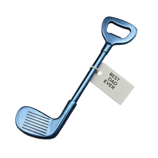 

1/2 шт. Открывалка для бутылок в виде клюшки для гольфа, Сверхпрочный металлический ручной инструмент для открывания пивных бутылок, Кухонный гаджет, Подарок на День отца для папы, любителя гольфа 1pc синий