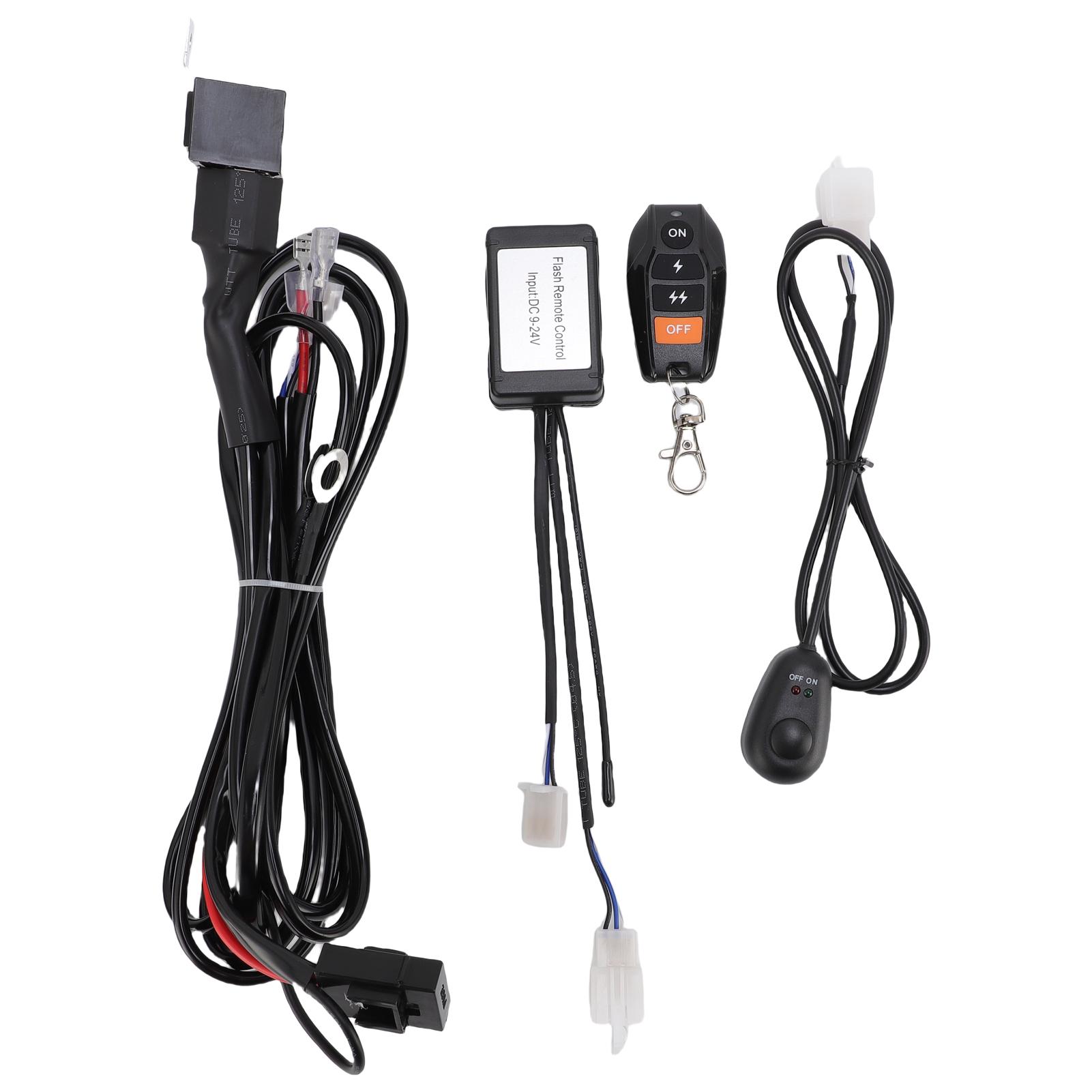 

LED Light Bar Wiring Harness Kit 12V, 14AWG with On Off Switch, Relay and Fuse for LED Fog Lights, Driving Lights, ATV, One-to-one