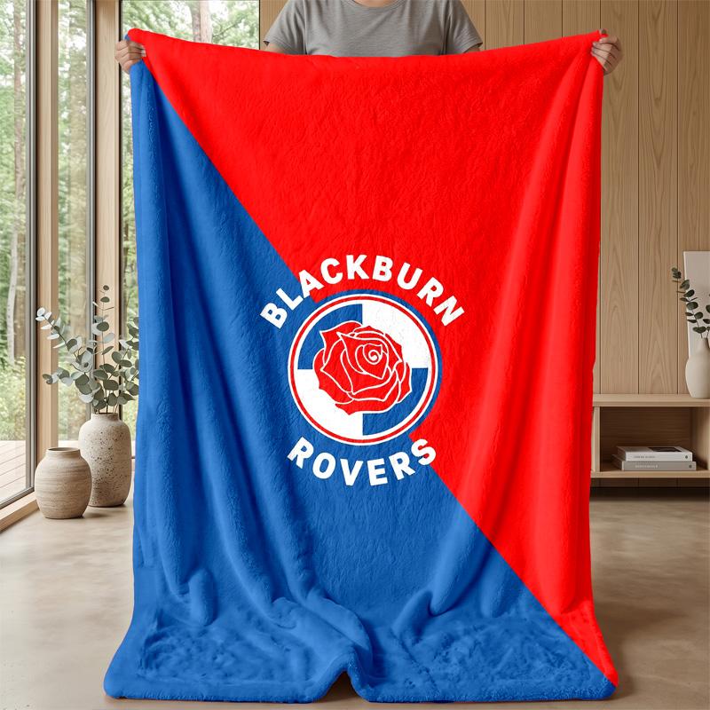 Blackburn Rovers Football Print Flannel Blanket, Soft Warm Lightweight Throw Blanket for Sofa Bed Camping
