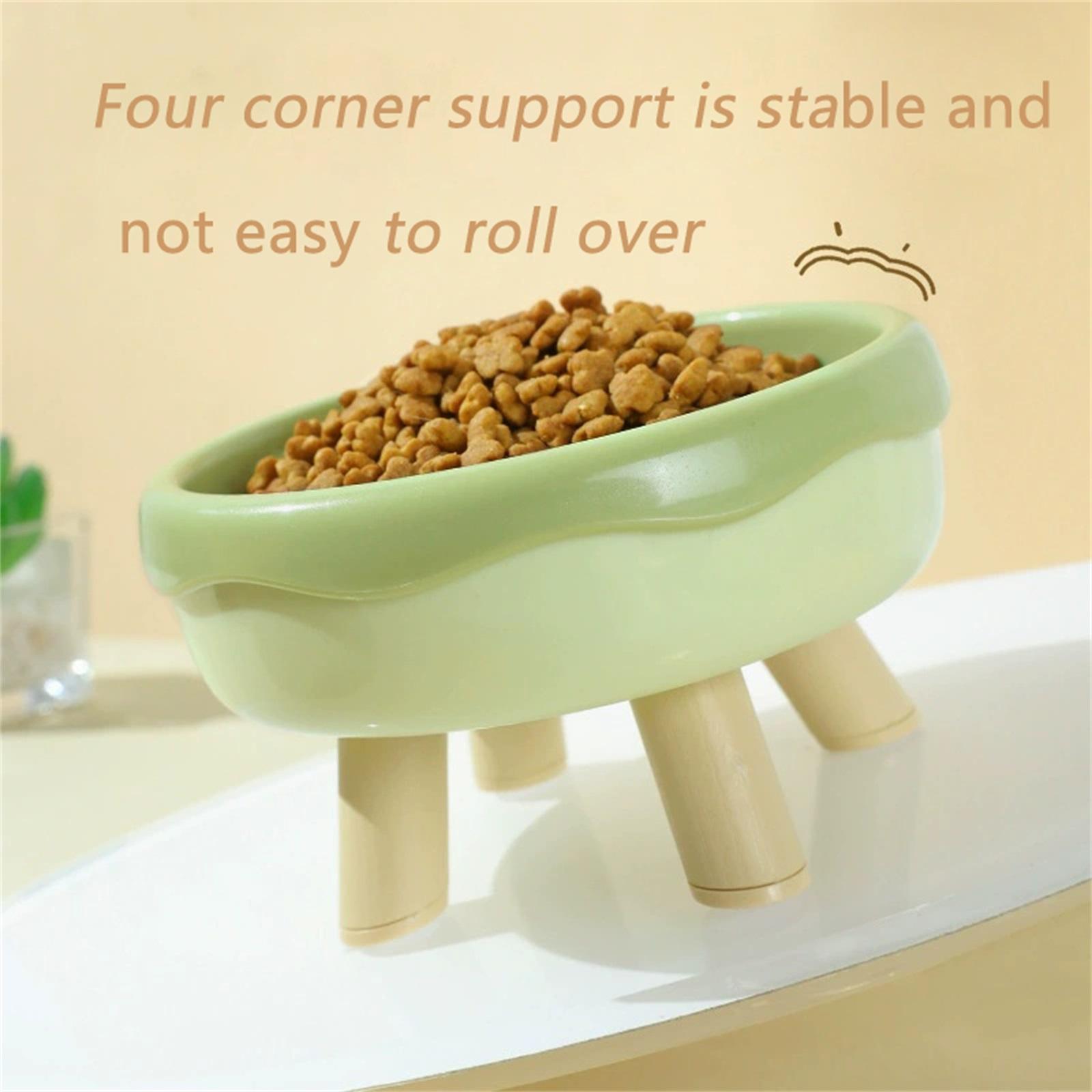 

Bowl Raised, Elevated Pet Food Station With Stand, Amazing Design Relief s Whisker Fatigue, Large Capacity Feeding Dishes With Water Tableware (Gre one size жёлтый
