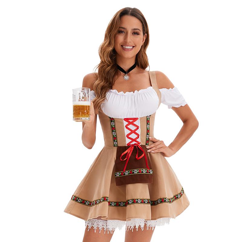 Real Shot Halloween Beer Girl Dress: Body Shaping Stage Performance Maid Costume