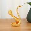 7PCS Zinc-alloy Creative Dinnerware Set Swan Base Holder Decorative Cutlery Rack Coffee Fruit Cake Dessert Mixing Tableware