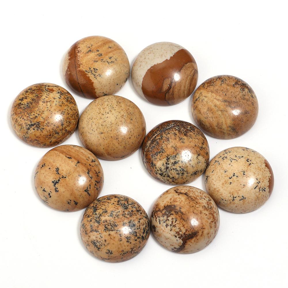 5/10 Stück Naturstein Cabochon 4-25mm Bildstein Runde Flache Rückseite Cabochon Perlen Für Schmuckherstellung DIY Ring Anhänger Zubehör
