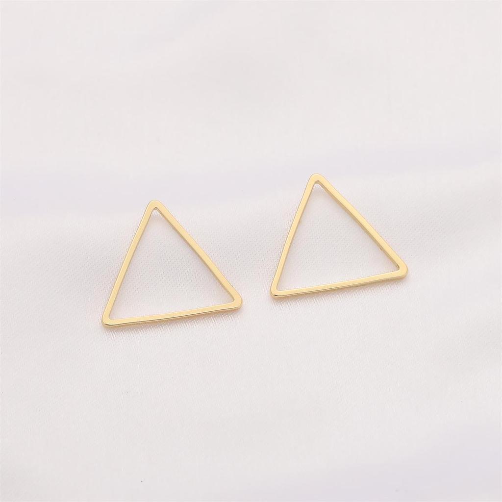 14K Gold-Filled Geometric Pendant: Heart, Pentagon, Star, Square, Round, Triangle for DIY Hairpins & Earrings