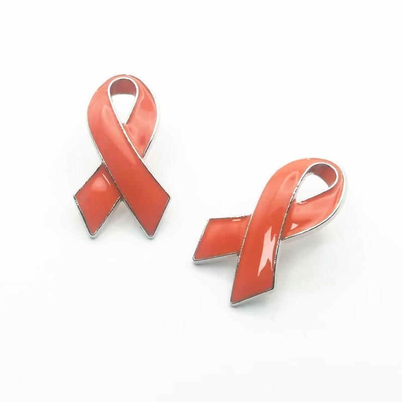 Promotional Red Ribbon Metal Badge for Breast Love Public Welfare Activity - Cross-border Brooch Pin Jewelry