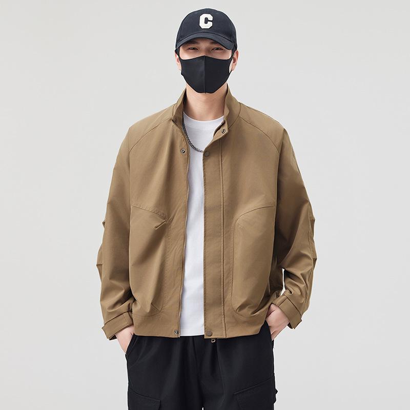 Jacket Youth New Fashion Versatile High Quality Ruffian Handsome Simple Spring And Autumn Stand-Up Collar Jacket Top Trendy Men