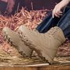 Herren Wüstenstiefel Herren Casual Outdoor Hohe Kampfstiefel Übergröße Camouflage Dschungel Cross-Country Wanderschuhe