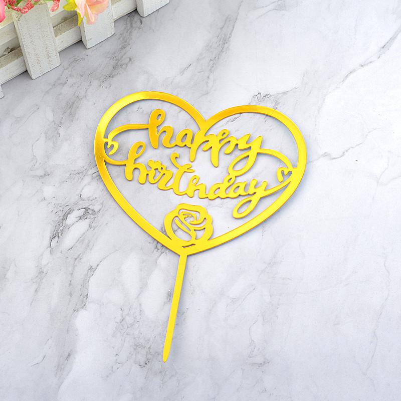Gold & Black Mirrored Acrylic Cake Topper