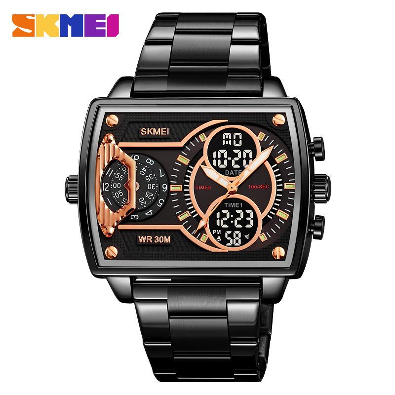 Shikemei Men's Multi-Time Zone Luminous Waterproof Dual-Movement Watch