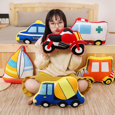 Children Car Pillow Cushion Plush Toy Helicopter Train Fire Truck Doll Ragdoll Boy Girl