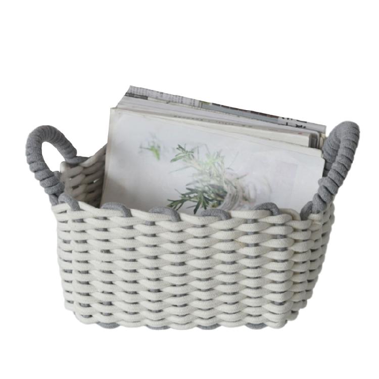 Trendy Handmade Small Cotton Rope Storage Baskets with Handy Organizers Home Accessory for Any Room Organization
