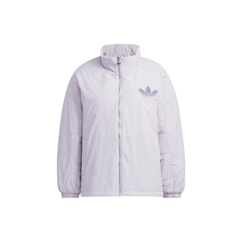 Adidas Originals Miffy Collaboration Series Solid Color Logo Pattern Stand Collar Sports Cotton Jacket Women Jacket Pink White IM1701