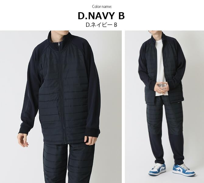 Arcade Golf Wear Padded Down Jacket and Golf Warm Brushed Fleece Stretch Reflective Sizes LL Navy B Men's Set, Pants, Lining, Jersey, Design,