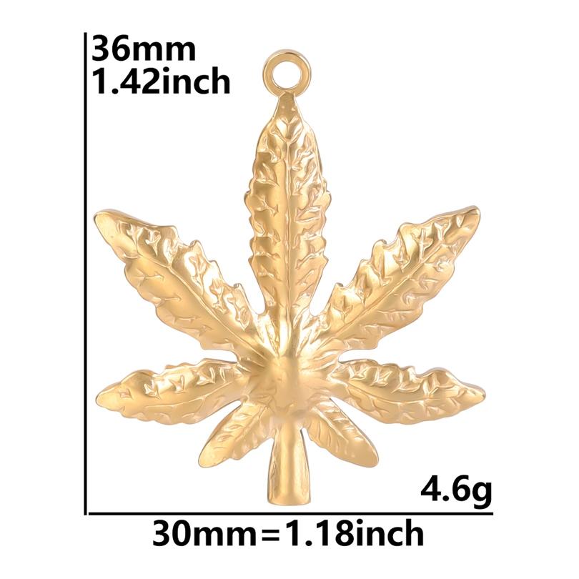 Real Gold Plated Stainless Steel Plant Charms For Jewelry Making Supplies Rose Plum Blossom Leaves 5pcs/Lot Pendant DIY Pendant