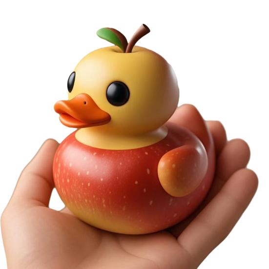 Fruit Duck Figurine Resin Fruit Themed Duckling Statue Peach Strawberry Duck
