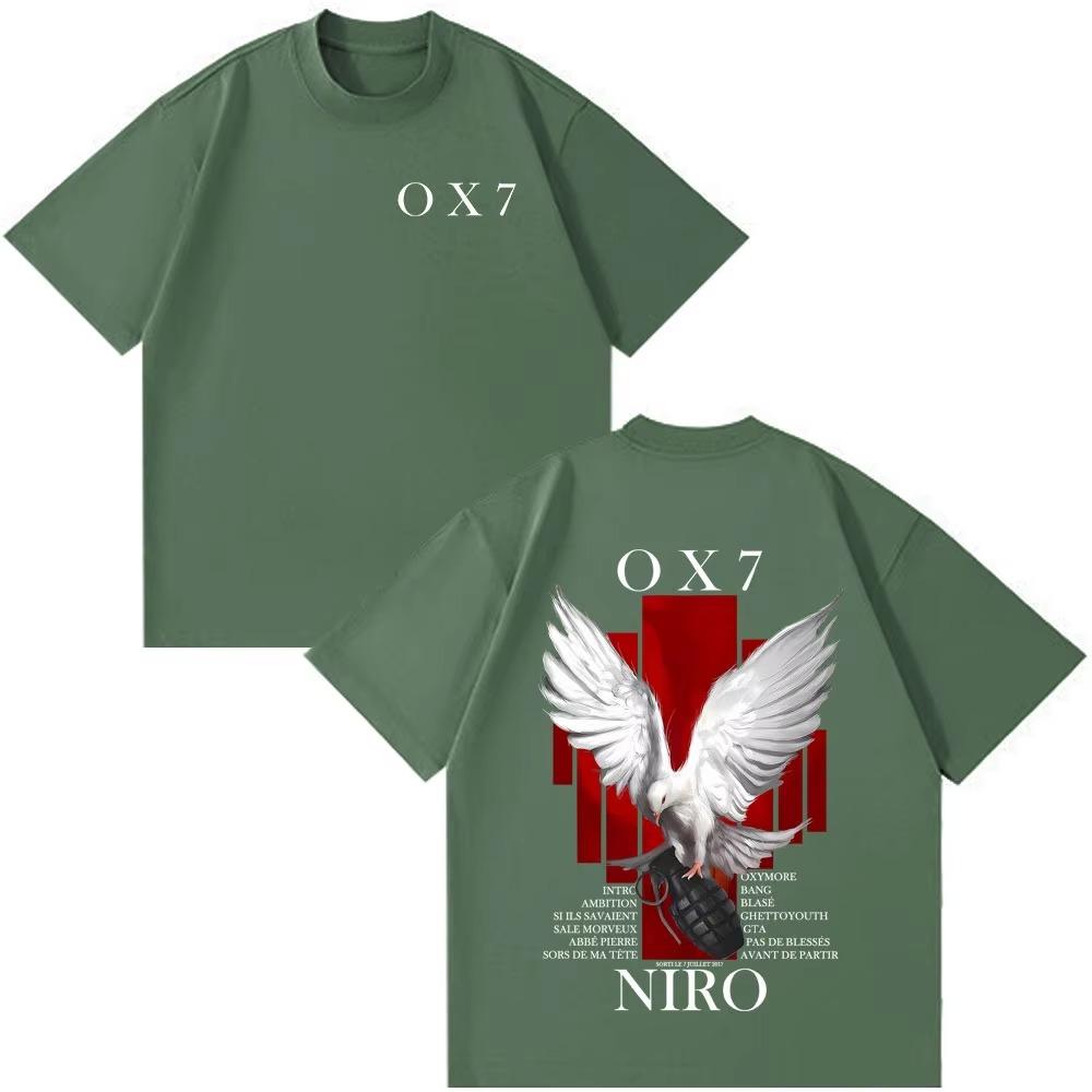 Rapper Niro OX7 Album T-shirt Men Women Clothes Hip Hop Fashion Pop Music T-shirts Male Casual  Vintage T Shirt Streetwear