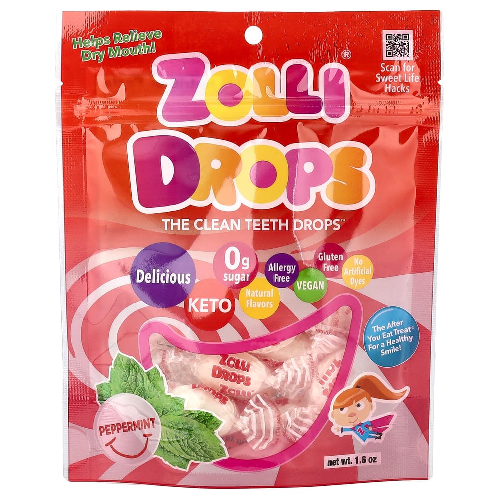 Zollipops Zolli Drops Peppermint Clean Teeth Drops, 1.6 oz (15+ Drops)