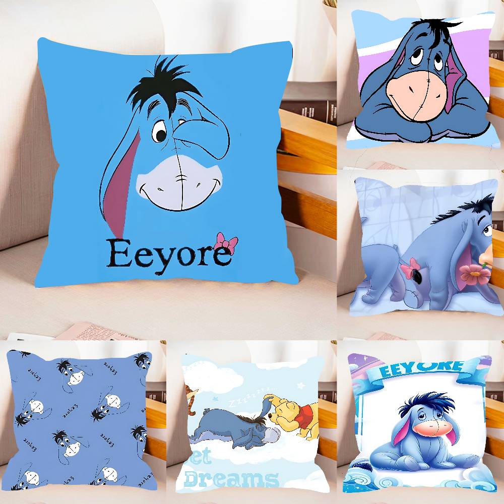 Cartoon E-Eeyore Pillow Case Pattern Printed Pillowcase For Living Room Sofa Cushion Cover & Bedroom Decor
