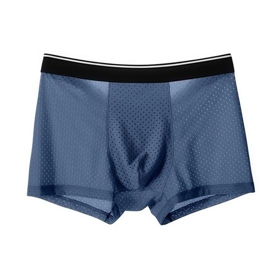 Men Boxer Underwear Mid-rise Modal Boxer Briefs Slim Fit U-Convex L темно-синий
