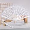Vintage Lace Folding Hand Fan with Tassel Elegant Traditional Folding Fan for Performance and Decoration Lightweight and Portable