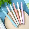 6 Pcs simple style  0.5mm Cartoon Pen Student Learning Writing Gel Pen School Cultural Supplies Gift (Black Ink)