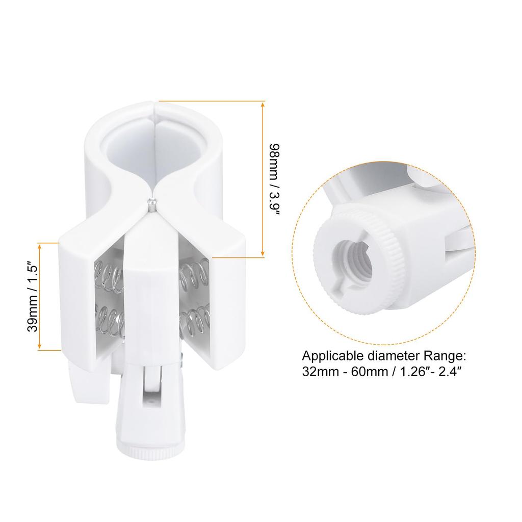 uxcell Microphone Holder, O.D. 32mm - 60mm Plastic Interface, Microphone Holder Clip with 38" Plastic Adapter for Lavalier Microphones, White, Set of