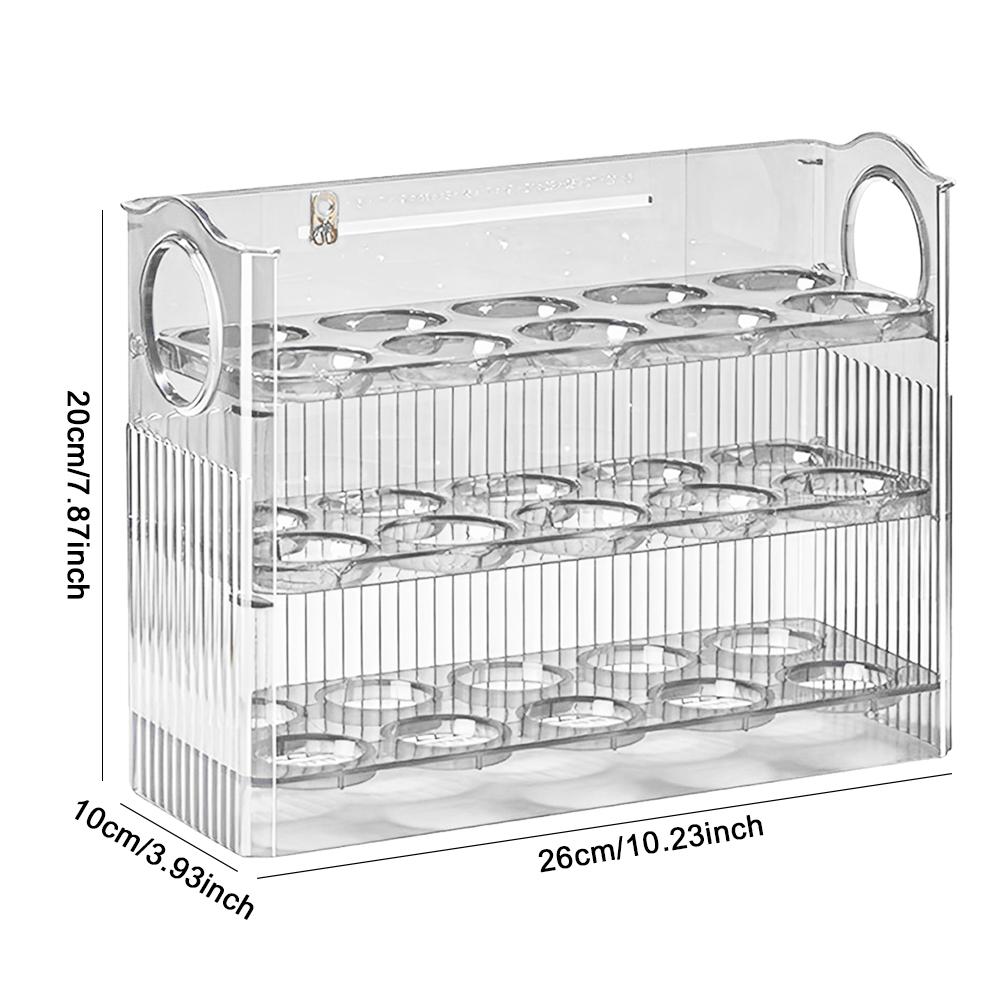 30 Grids Egg Storage Box Egg Tray Organizer Large Capacity Household Egg Holder Transparent Home Egg Container for Refrigerator
