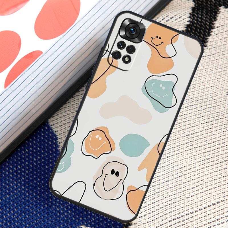 Smile Face Happy Cute Case For Xiaomi Redmi Note 8 9 10 11 12 Pro 8T 9S 10S 11S Redmi 12C 9C 9T 10A 10C Cover