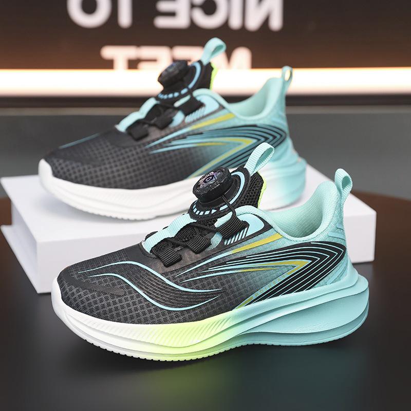 Boys' Autumn Sports Mesh Shoes with Rotating Buckle for Children's Training