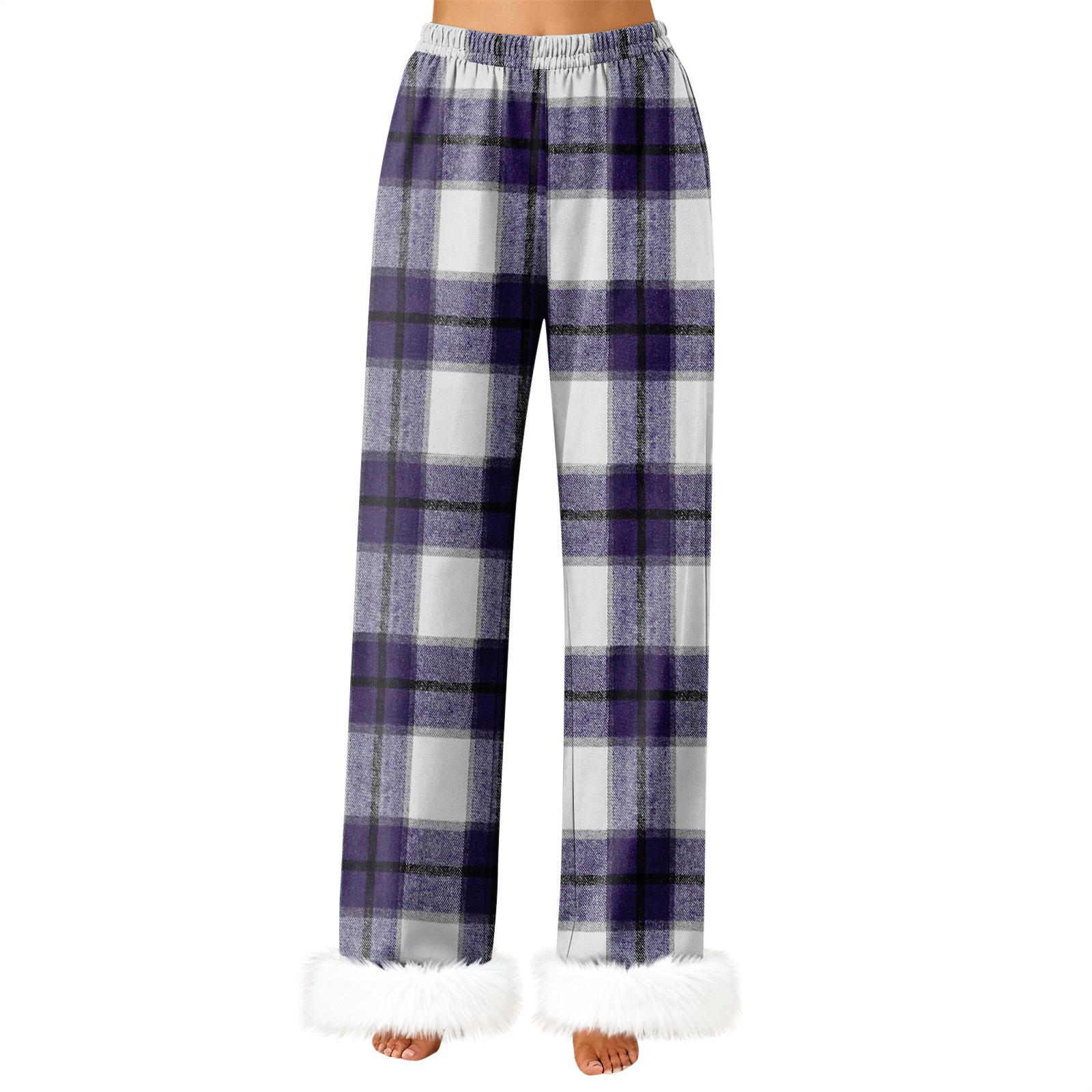 

Women s Fashionable Casual Trousers, Plaid Print Trousers XL