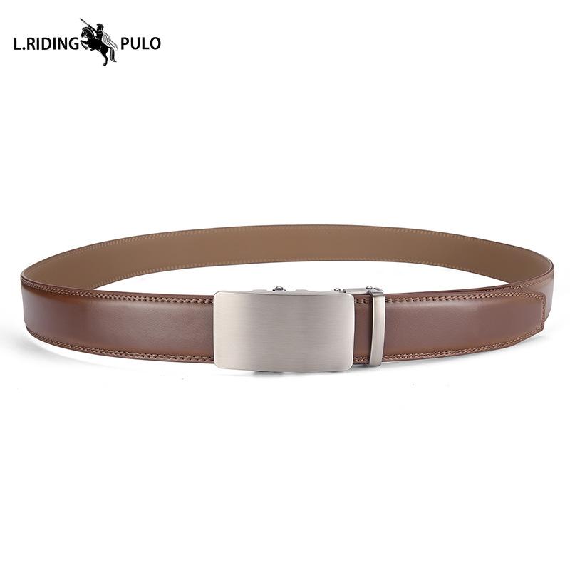 Herren Ledergürtel Automatische Schnalle Rindsleder Schlicht Vielseitig Business Jeans FreizeitHose Gürtel